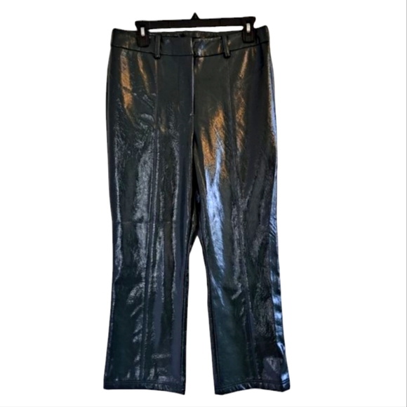 NEW 7 For All Mankind Green Faux Leather Pants Size Large - Picture 2 of 9